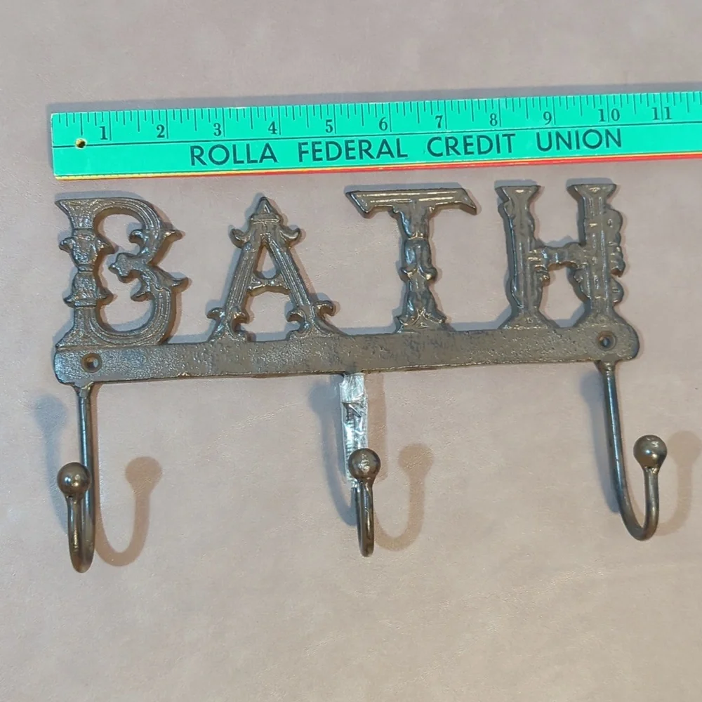 Cast Iron Bath Wall Hanging 3 Hook Hanger With Screws Robe Hat Towel Hooks